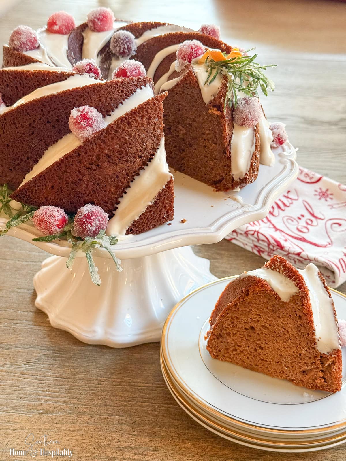 Moist & Warmly Spiced Gingerbread Bundt with Cream Cheese Glaze